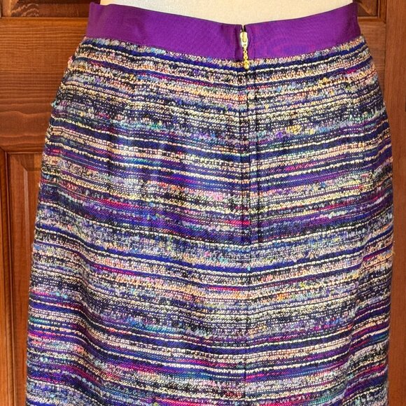 Kate Spade Kylie Jewelbox Purple Striped Tweed Mini Skirt Sz 12, EUC - Picture 3 of 11
